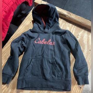 Cabela's Kids Charcoal and Burnt Red Hoodie